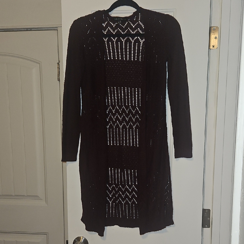Elegant Burgundy Open-Front Women's Cardigan